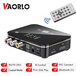 Connecteurs NFC émetteur récepteur Bluetooth 5.0 RCA 3.5mm optique Coaxial TF/U disque lecture/IR contrôle LED adaptateur Audio sans fil pour TV PC