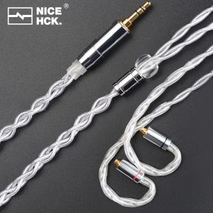 Connecteurs Nicehck Silversir Earbud Câble 6N Pure Silver Foil Remplacement Fire 3,5 / 2,5 / 4,4 mm MMCX / 0,78 mm 2pin pour Starfield Yume EA3 Lofty