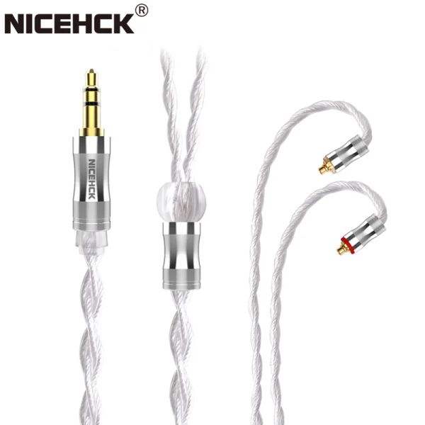 Connecteurs Nicehck Whitecrane 4 Core Litz Silver plaqué Furukawa Cople Câble de mise à niveau de cuivre 3,5 mm / 2,5 mm / 4,4 mm MMCX / 0,78 2pin pour Mojito ST10S