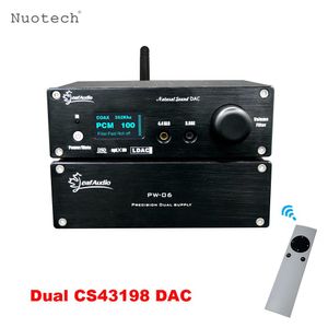 Connectors Nuotech Dual CS43198 DAC Fever Remote Control Bluetooth Decoder Split voeding DSD256 Balanced hoofdtelefoonversterker met OLED