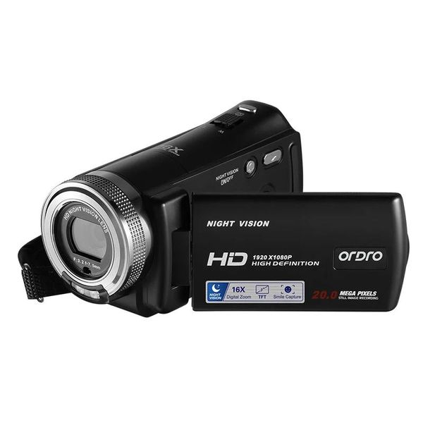 Conectores Cámara digital Ordro Hdvv12 3,0 pulgadas Full 1080p 16x Zoom digital Ir Visión nocturna Videocámara Sensor Cmos Cámaras de vídeo # 40