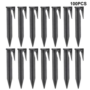 Connecteurs Tuyau Tuyau Piquets de terre Supports d'agrafes de fil Ctype 100PCS 16mm 20mm Eau de jardin Tube léger Goutte à goutte Irrigation Groud Stake