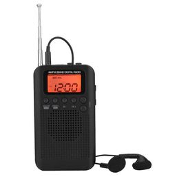 Connecteurs Portable Am Fm Radio numérique double bande poche Mini récepteur de radios de réglage numérique avec écran d'affichage LCD prise casque 3,5 mm