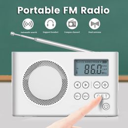 Connecteurs Portable FM Radio Mini haut-parleur avec affichage LED Affichage 3,5 mm Jack de casque Prise en charge de la recherche automatique / Station de magasin CET Test 50108MHz