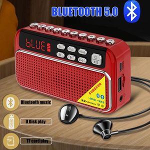 Connecteurs portables Mini Radio Pocket FM Récepteur Bluetooth Stéréo haut-parleur TF / USB / Écouteur MP3 Music Player Support Enregistrement / Handsfree