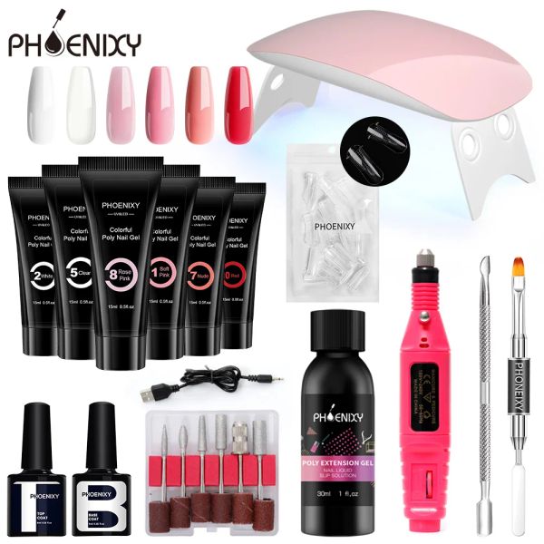 Connecteurs Ensemble d'ongles professionnels Gel en poly avec 6W UV LED LED LEMPELLE ELECTRIQUE Drift de clou de nail