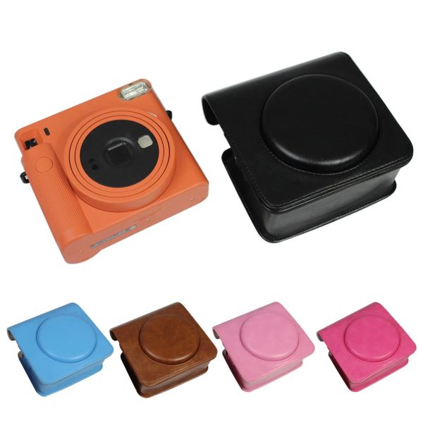 Connecteurs PU en cuir caméra Couvre-sac pour le sac pour Fujifilm Fuji Instax Square Sq1 Sq 1 Caméra avec sangle Shoudler
