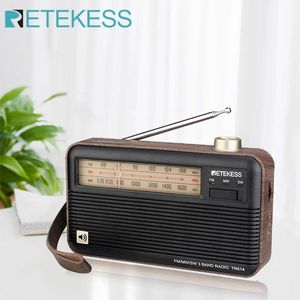 Conectores Retekess Tr614 Radio portátil retro Fm/mw/sw para personas mayores Soporte Cable de carga USB para auriculares de 3,5 mm con antena retráctil