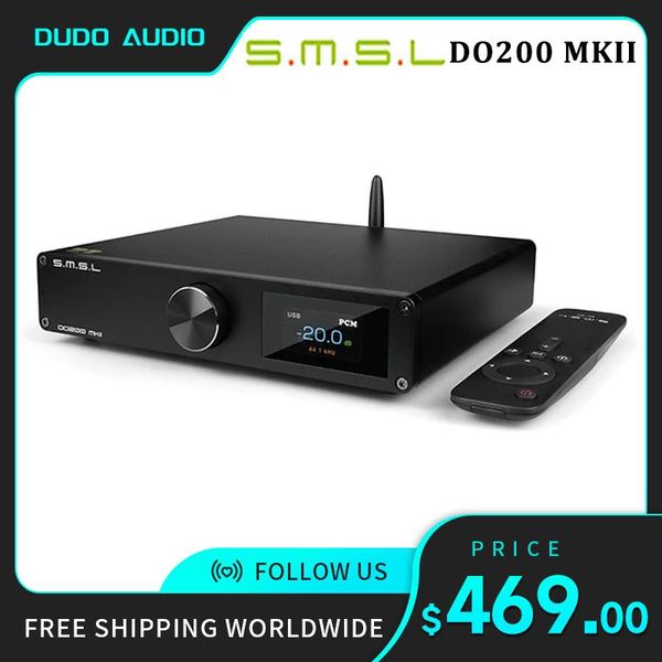 Connecteurs SMSL DO200 II Audio DAC ES9068as * 2 XMOS XU316 Bluetooth 5.0 MQA Décodage complet OPA1612 * 5 OP AMP DSD512 768KHZ