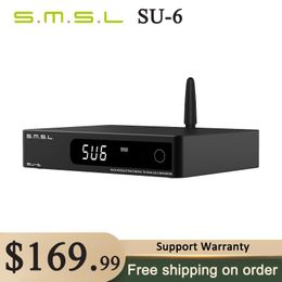 Conectores SMSL SU6 Decoder ES9038Q2M OPA1612*4 32bit/768kHz DSD512 Bluetooth 5.0 Su6 Desktop Mini Audio DAC con control remoto