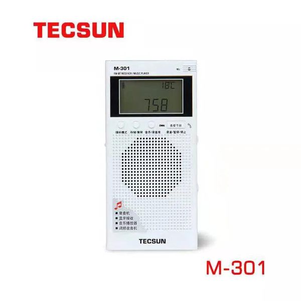 Connecteurs Tecsun M301 Mini lecteur de musique Bluetooth portable haut-parleur Fm 64108 MHz enregistrement audio avec casque stéréo