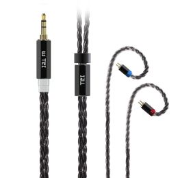 Connecteurs Tri onyx 6 COORS 6N Câble argenté en cuivre monocristallisé avec 252 brins Haute compatibilité 2,5 mm / 3,5 mm / 4,4 mm 7Hz Timeles