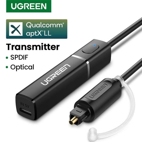 Connecteurs UGreen Bluetooth 5.0 Transmetteur TV casque PC APTX LL Digital Toslink Optical SPDIF Adaptateur Audio Musique Transmetteur sans fil