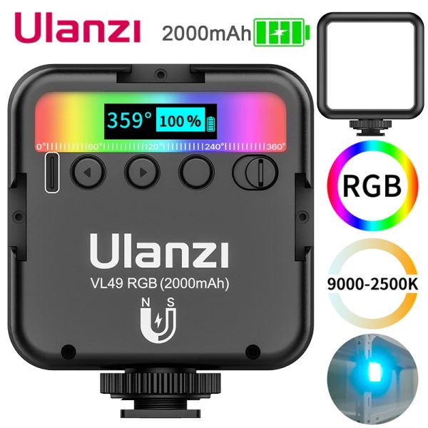 Connecteurs Ulanzi VL49 RVB LED VIDEO LUMINE MINI MINI POCKE POCKE POCHE LUMINE