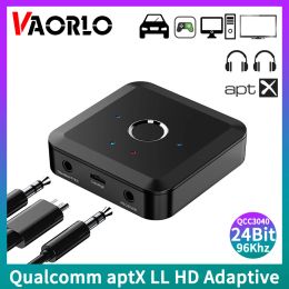 Connecteurs Vaorlo 2 en 1 Bluetooth 5.2 Récepteur d'émetteur audio 24bit 96 kHz 3,5 mm AUX APTX Adaptateur sans fil HD HD pour la voiture PC TV