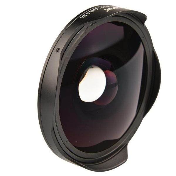 Connecteurs Veledge 43 mm / 37 mm 0,3x Ultra Fisheye Wide Lens Adaptateur avec capot uniquement pour les caméras vidéo