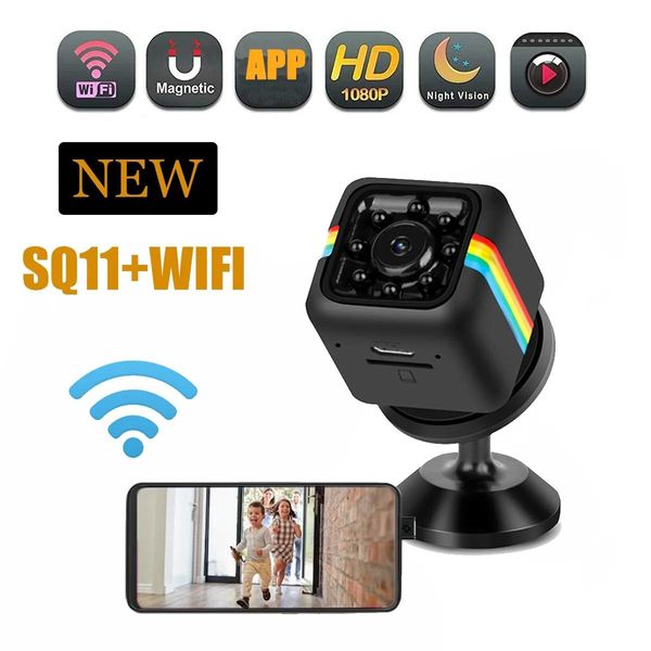 Conectores Wifi Mini cámara HD 1080p Videocámara de visión nocturna Inalámbrica Dvr Micro Cámara Deporte Dv Video Ultra Small Cam Wireless Sq11