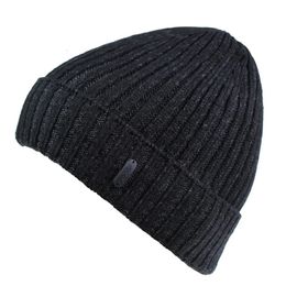 Connectyle classique mode hommes chaud hiver chapeaux épais côtes tricot câble manchette bonnet montre casquette avec doublure polaire crâne casquette 240131