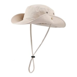 Connectyle Mens Women Boonie Sun Hat largeur rossile ajusté en coton respirant safari avec sangle Protection UV Caps extérieur240409