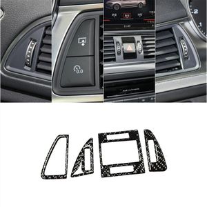 Console Air Outlet Decoration Sequins Cover Trim Fibre de carbone pour Audi A6 C7 A7 2012-2018 Lhd Car Style Accessoires intérieurs
