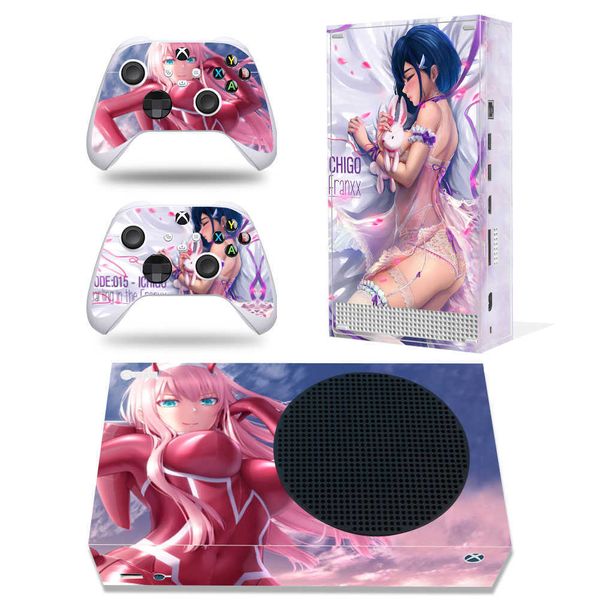 Decoraciones de consola Anime Girls 8903 Xbox series S Skin Sticker Decal Cover Xboxseriess Vinyl XSS Skin Consola y 2 controladores Z0413