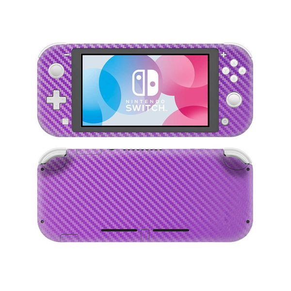 Decoraciones de consola Etiqueta de piel de vinilo estilo fibra de carbono para Nintendo Switch Lite NSL Película protectora Calcomanía Cubierta Pieles Negro Rojo Blanco Verde Z0413