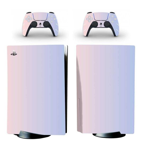 Décorations de console Dégradé de couleur PS5 Standard Disc Edition Autocollant de peau Couverture pour contrôleurs de console PlayStation 5 PS5 Autocollant de peau Vinyle Z0413