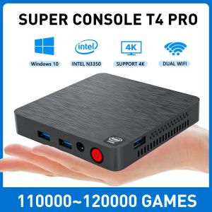 Consoles 120000+ Games Mini Retro Video Game Console Super Console X T4 Pro Batocera 33 Voor PS2/PS1/PSP/WII 4K Retro Game Box Intel N3350