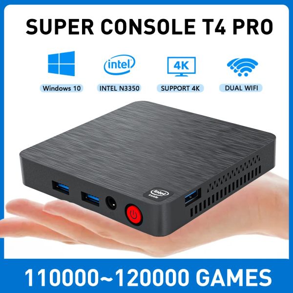 Consolas Más de 120000 juegos Mini consola de videojuegos retro Super Console X T4 Pro Batocera 33 para PS2/PS1/PSP/WII 4K Retro Game Box Intel N3350