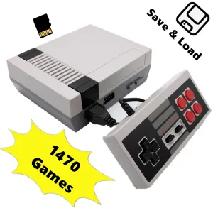 Consolas 1470 Juegos para Nes Colección completa Consola de videojuegos de TV retro con ranura para tarjeta TF Soporte SaveLoad AV Out