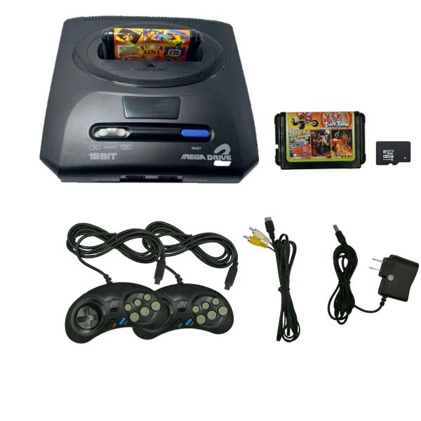 Consolas de 16 bits con 528 juegos incorporados, salida AV para Sega MD2 Mini TV, videojuegos con doble cable, mando para consola de juegos