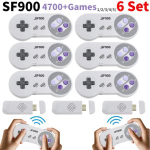 Consoles 16Set SF900 Console de jeu rétro avec 2 contrôleurs de jeu manette 2.4G récepteur sans fil jeu vidéo pour Super Nintendo SNES NES