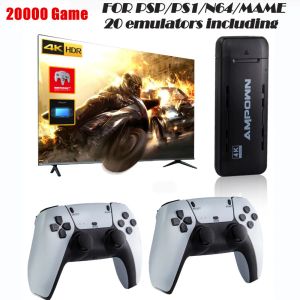 Consoles 2022 Nieuwe TV Game Stick Met Twee 2.4G Draadloze Controller 128 GB 20000 Retro Video Games Console Gaming speler GameBox Voor PSP PS1