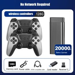 Consoles 2023 Nouveau 128G 20000 Sticks de jeux rétro 4K H9 Console vidéo 32GB 64GB 2Pcs Contrôleurs filaires/sans fil pour PS1 GBA SFC GBC
