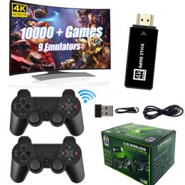 Consoles 4K Game Stick 10000+ Jeux Rétro Console vidéo Console HD PLIGNE DE SORTIE ET PLAKE CONTRÔLEUR sans fil Chirstmas Gift For Kids Children