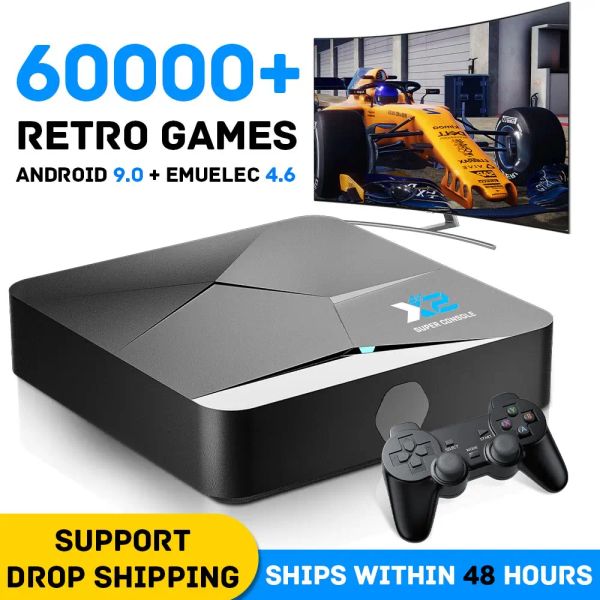 Consoles 4K Retro Video Game Consoles Breedtin 60000 Classic Games 5G WiFi Super Console X2 Portable Game Playerts pour PSP / PS1 / N64 / MAME