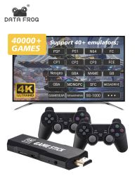 Consoles Data Frog Retro Game Stick 4K pour PSP / PS1 / N64 Mini portable Video Wireless Game Controller Breetin 40000+ Classic TV Games