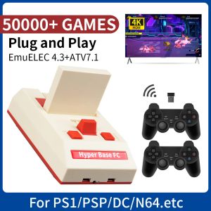 Consoles FC Retro Video Game Consoles avec 500g HDD 1700+ Jeux pour les jeux PS1 / 53000 + pour 3DO / NDS / N64 / PSP / NES avec plus de 70 émulateurs 4K TV Box Box