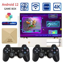 Consoles Game Box Game Console Android 12 2023 H313 HD 4K 3D 10000 RETRO Games WiFi 2.4G Video Game TV Box Dual System Home Theatre IPTV