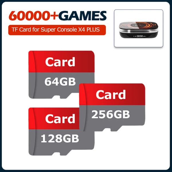 Consoles Carte de jeu pour Super Console X4 Plus Console de jeu vidéo rétro avec 60000 jeux classiques pour PSP/PS1/DC/Sega Saturn/Mame Game Player