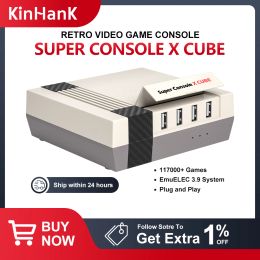 Consolas Consola de Juegos Kinhank Super X Cube Consola de Videojuegos Retro 117000 Juegos para PSP/PS1/N64/DC/MAME/GBA Regalo para niños con Controlador