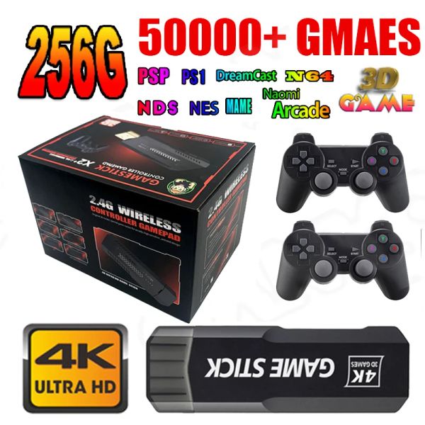 Consoles Game Stick GD10 Original X2 256G 50000 jeux avec double contrôleur pour Consoles de jeux TV rétro portables bâton de jeu vidéo rétro 4K