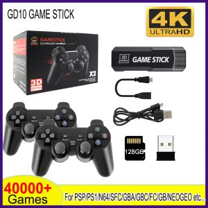 Consoles GD10 Game Stick 4K Emuelec Systeem Retro Video Game Console 40000 + Games Handheld Game Player Console 3D voor PS1 PSP GBA N64