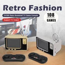 Consoles GV300 rétro bibliothèque TV Console de jeu 3.0 pouces lecteur de jeu portable intégré 108 jeux classiques Mini manette de poche pour enfants cadeau