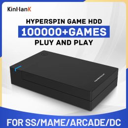 Consoles Hyperspin Draagbare 4T/8T/12T Externe Game Drive met 100000 Retro Games voor SS/Wiiu/Game Cube/N64 voor Win 7/8/10/11