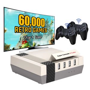Consoles Kinhank Super Console X Cube Console de jeu vidéo 256GB jusqu'à 60000 + jeux pour joueurs de jeux TV rétro PSP/PS1/N64/DC