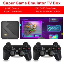 Consoles M5 Super Game Emulator Game Box Console pour PS1/DC/N64 Retro Game Super Console Console de jeu vidéo WIFi 2.4G Game Stick TV Box