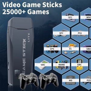 Consoles M8 Retro Game Stick avec 12 émulateurs pour PS1/MAME/FC/CPS/SFC/GB/MD avec 2 Consoles de manette avec plus de 25000 jeux pour TV PlugPlay