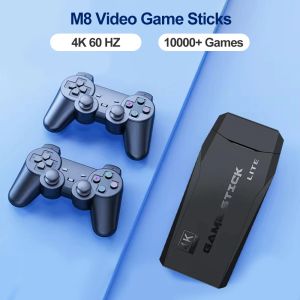 Consoles M8 Video Game Stick avec 20000/10000/3550 Classic Retro Game Console Vidéo 2.4G Contrôleur Boîte 4K HDMI pour PS1 / GBA / MD Kids Gift