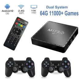 Consoles Mini Game Box 4K Retro Video Game Console 64G 11000 Games 2.4G Draadloze Controller 3D games Wifi Android 12 TV Box